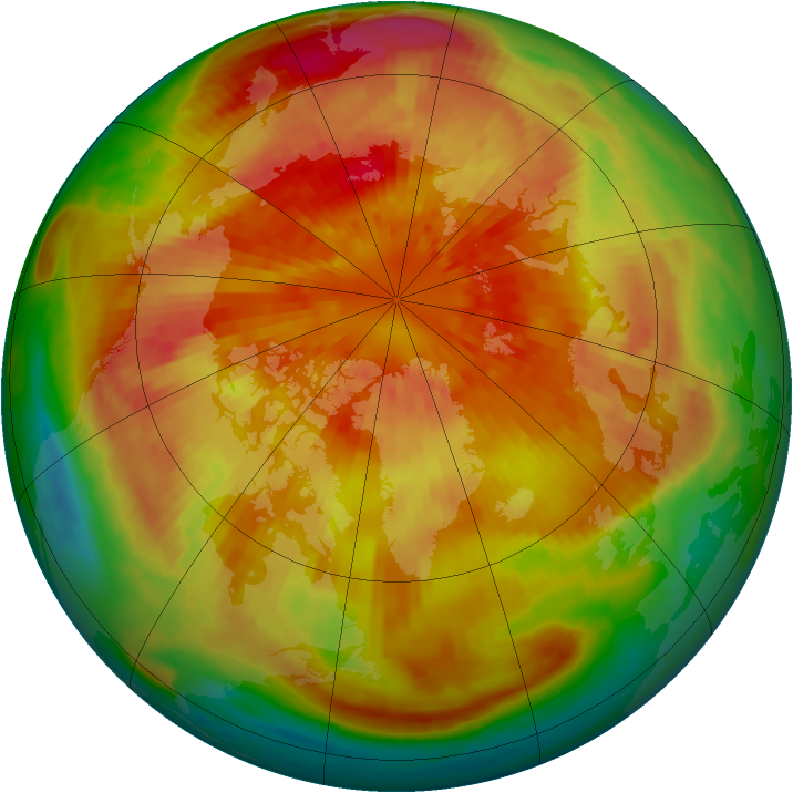 Arctic ozone map for 20 March 2001